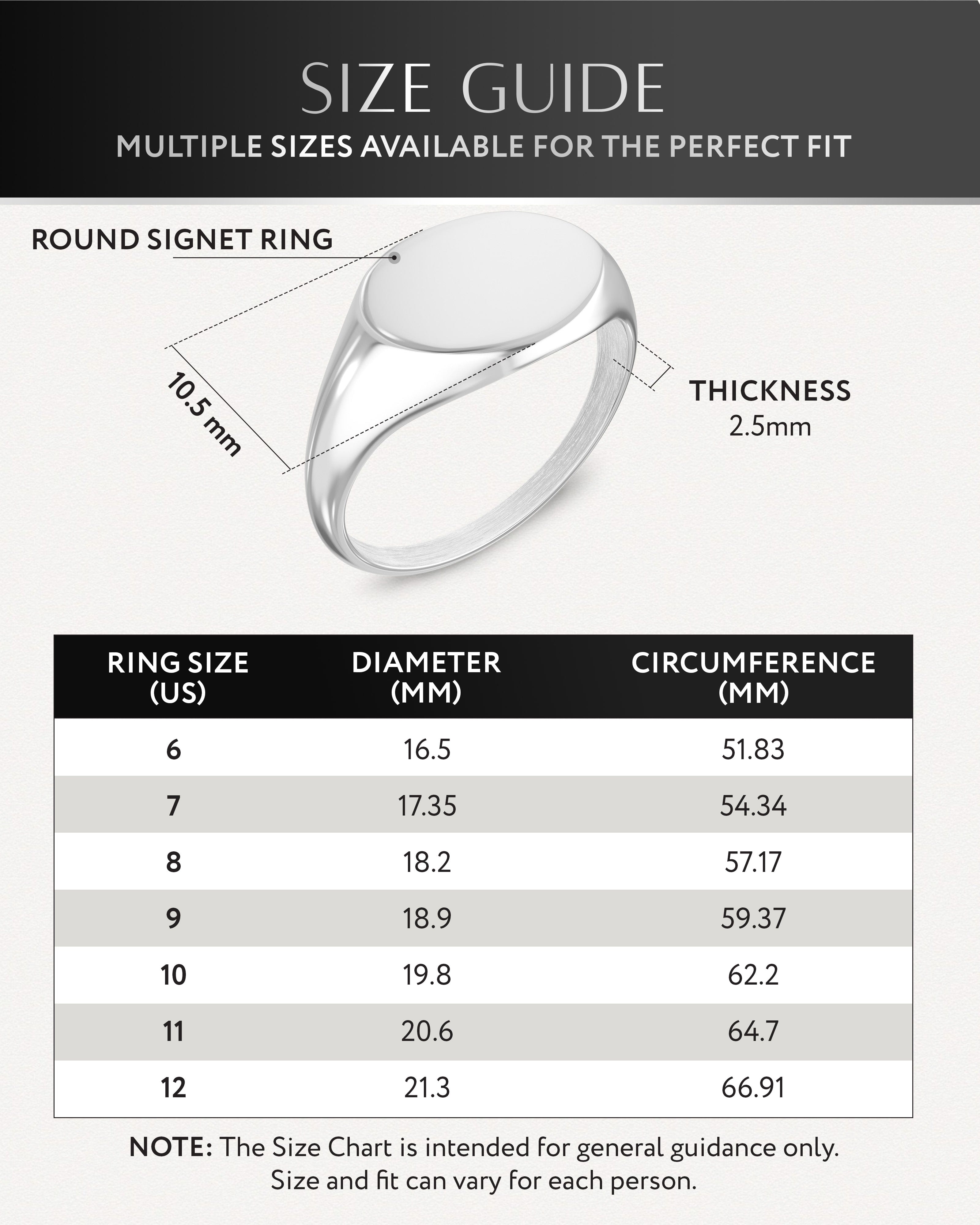 Silver Round Signet Rings (Polished) RTZN