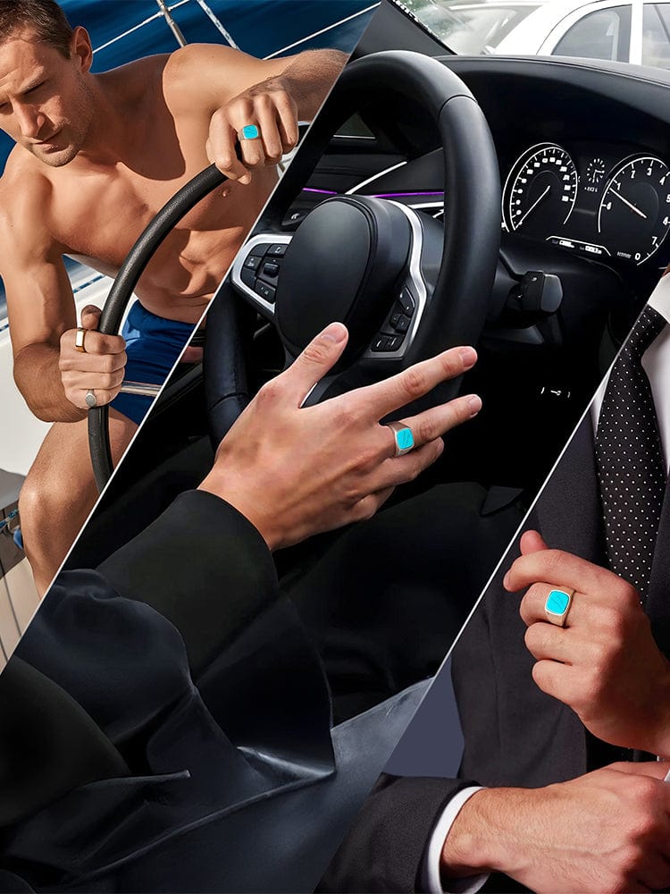 Turquoise Cushion Signet Ring RTZN