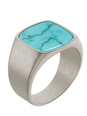Turquoise Cushion Signet Ring