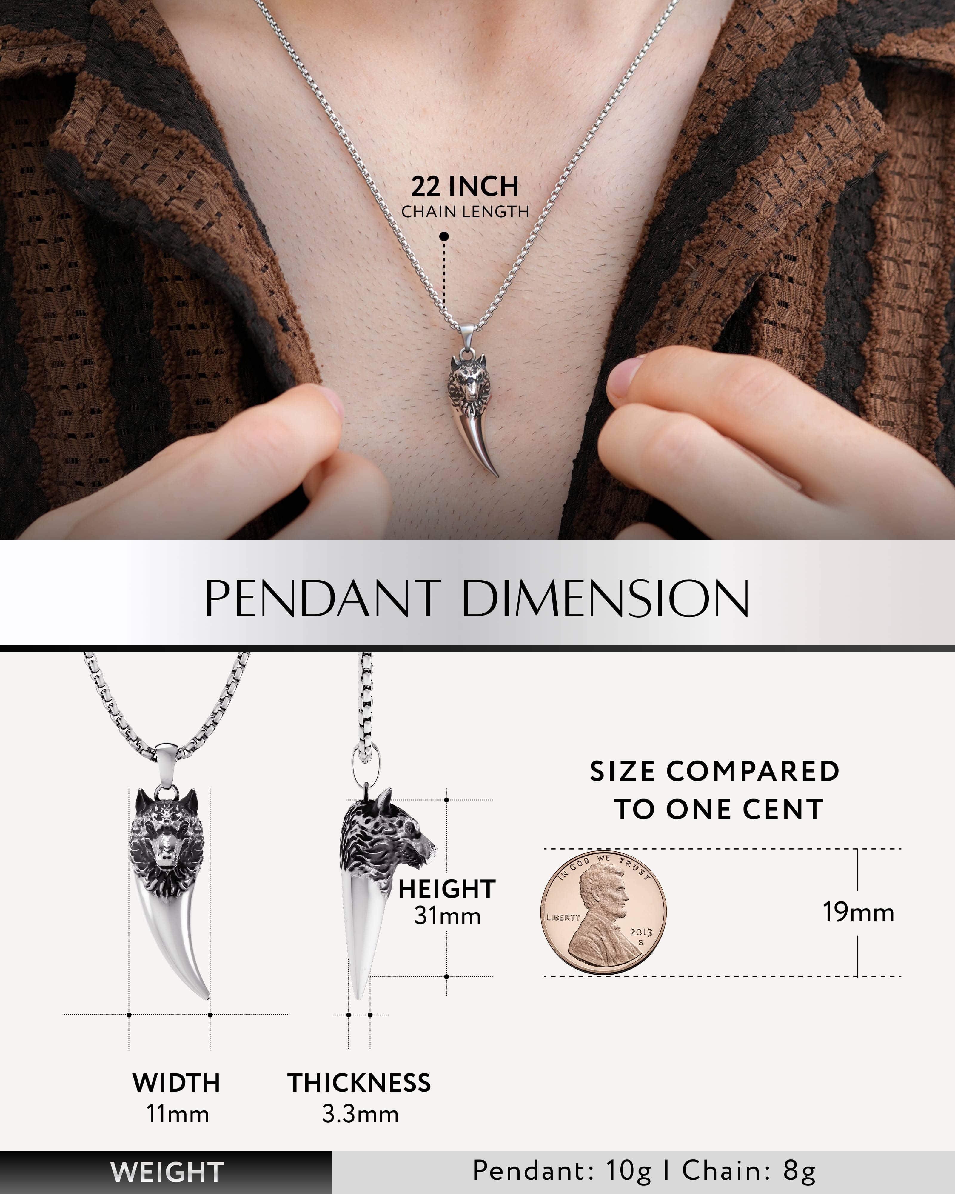 Wolf Fang Pendant (Silver)
