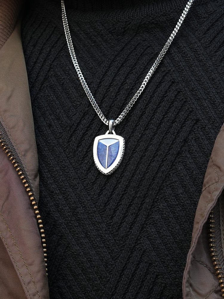 Lapis Lazuli Shield Pendant Necklace RTZN