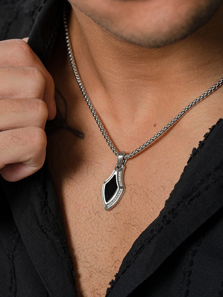 Black Onyx Arrowhead Pendant Necklace