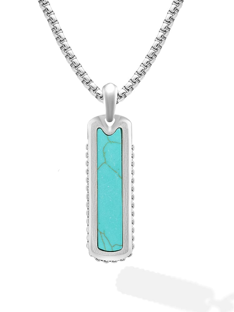 Turquoise Column Pendant Necklaces RTZN