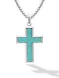 Turquoise Cross Pendant Necklace RTZN