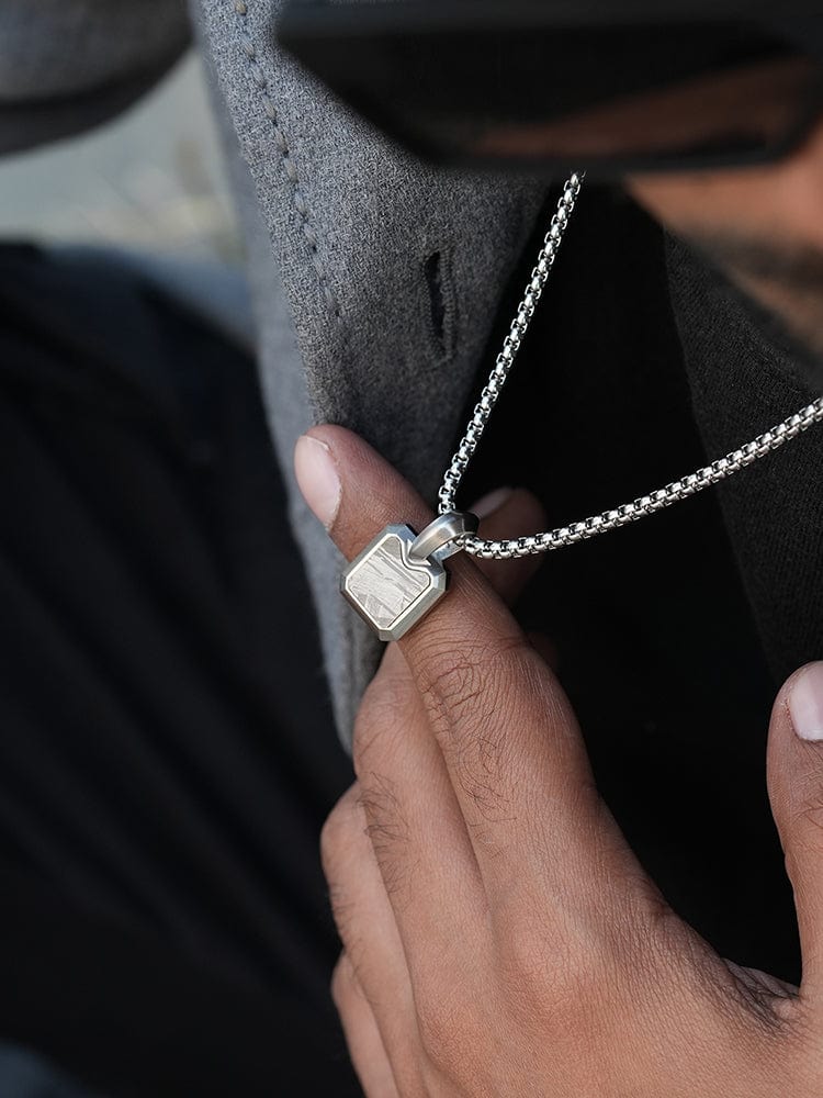 Meteorite Square Pendant Necklace RTZN