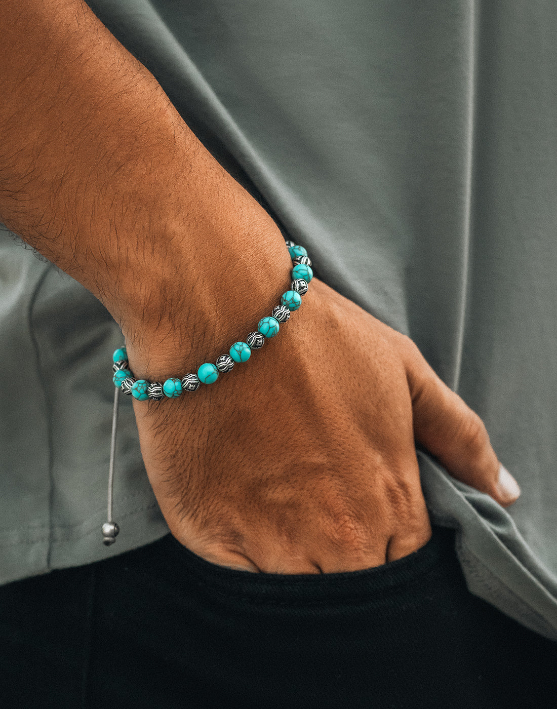 【AEKKI】Secret Code turquoise Gemstone Bracelet AEKKI】Secret Code turquoise Gemstone Bracelet (AEKKI