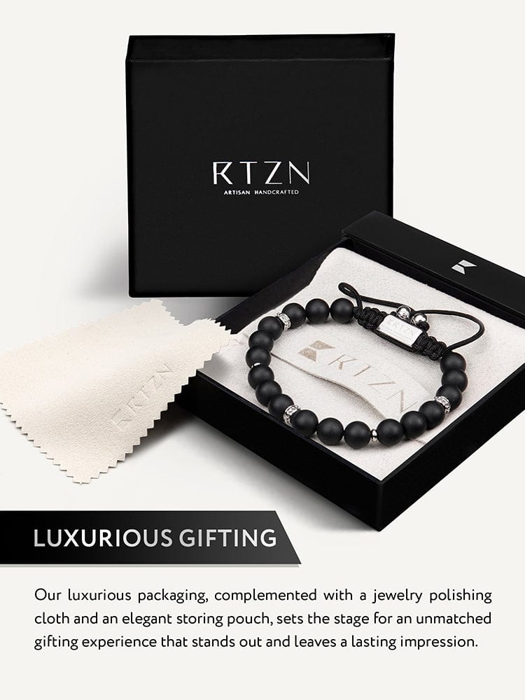 Men's Black Onyx Beaded Bracelet  - Mykonos RTZN