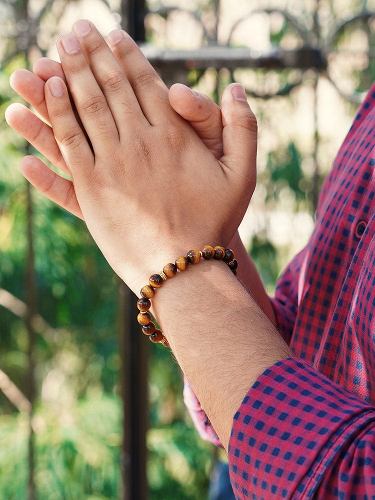 Men's Tiger’s Eye Beaded Bracelet - Mykonos RTZN