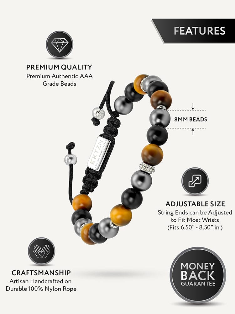 Men's Triple Protection Beaded Bracelet - Mykonos RTZN