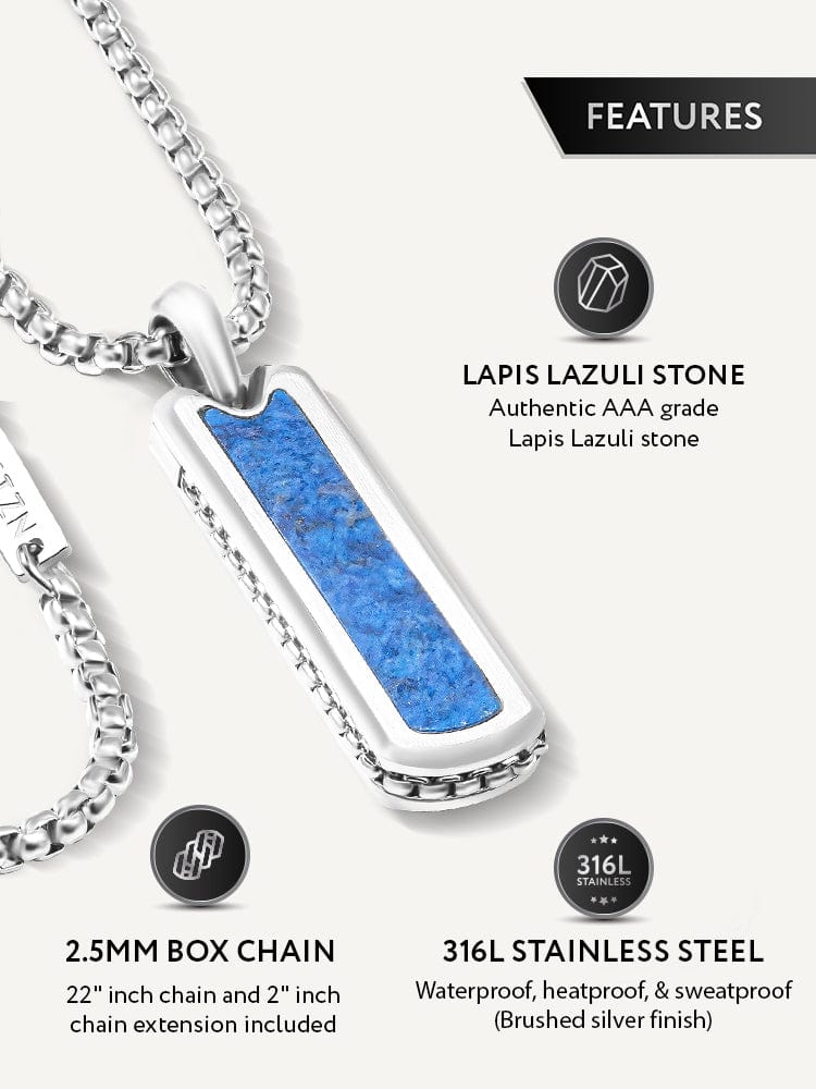 Lapis Lazuli Column Pendant Necklace