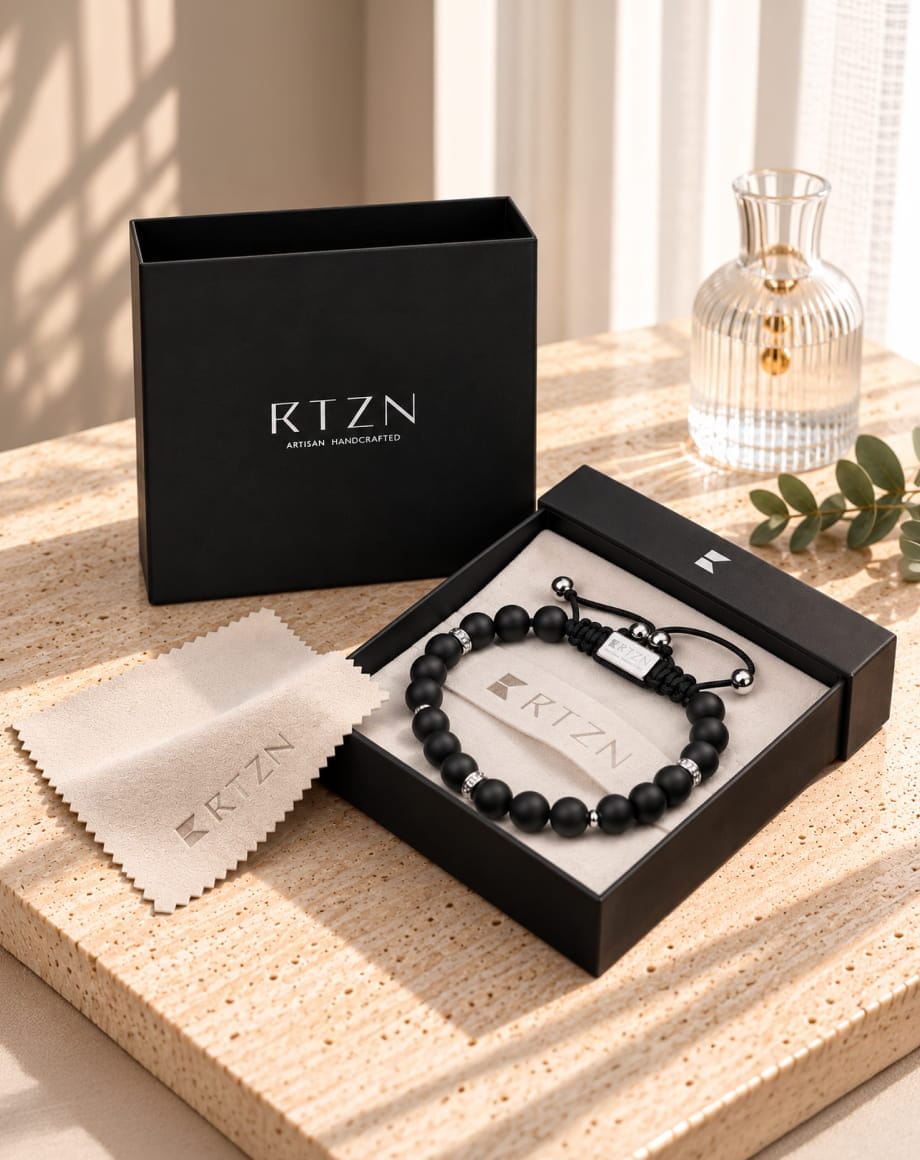 Black Onyx Beaded Bracelet Mykonos | RTZN