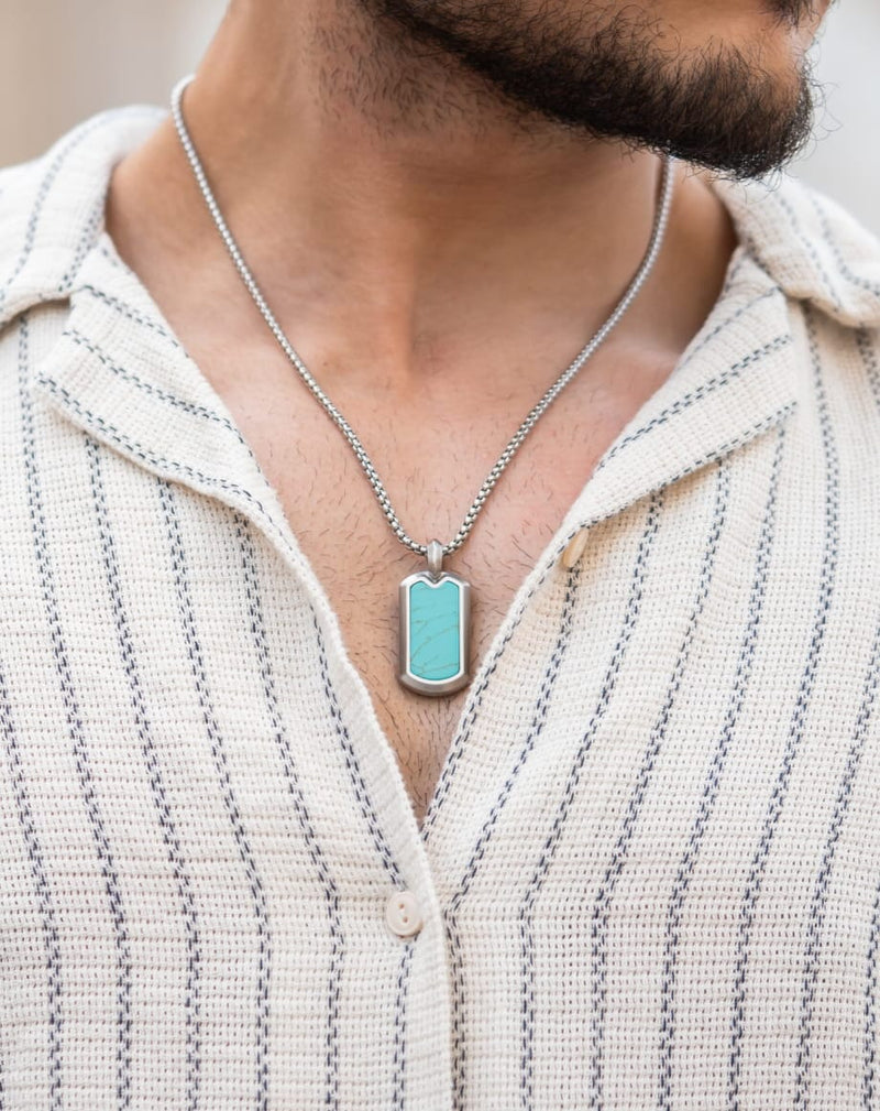MEN'S #1 TURQUOISE DOG TAG