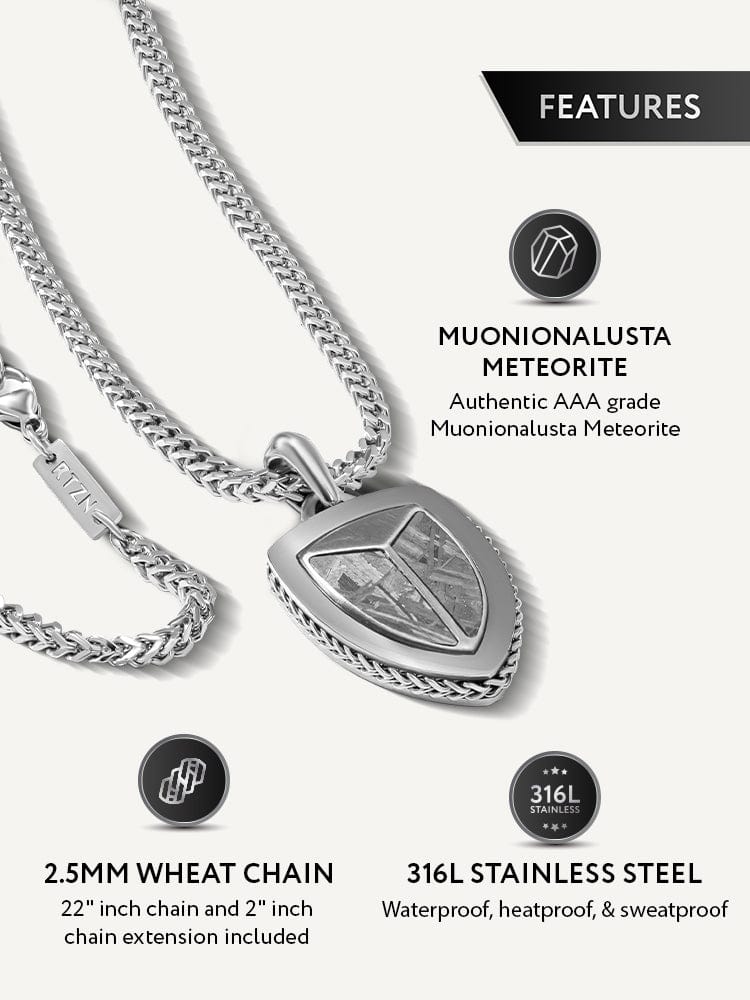 Meteorite Shield Pendant Necklace