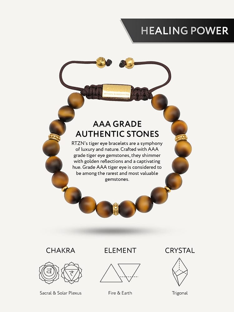 Men's Tiger’s Eye Beaded Bracelet - Mykonos RTZN