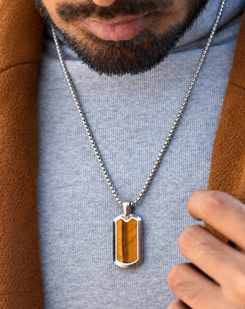 MEN’S #1 TIGER EYE DOG TAG
