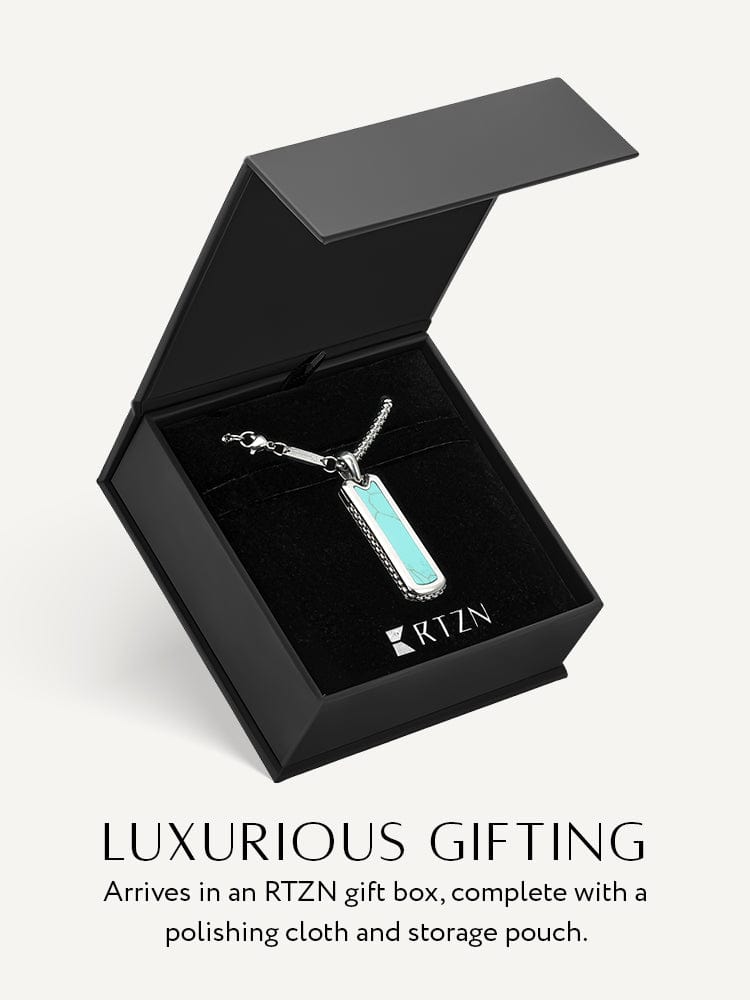 Turquoise Column Pendant Necklaces for Men RTZN