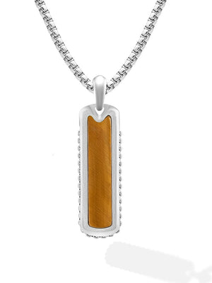Collar con colgante de columna de ojo de tigre
