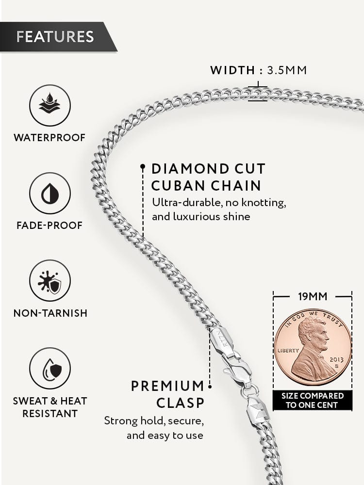 Silver Cuban Link Chain (3.5mm) RTZN