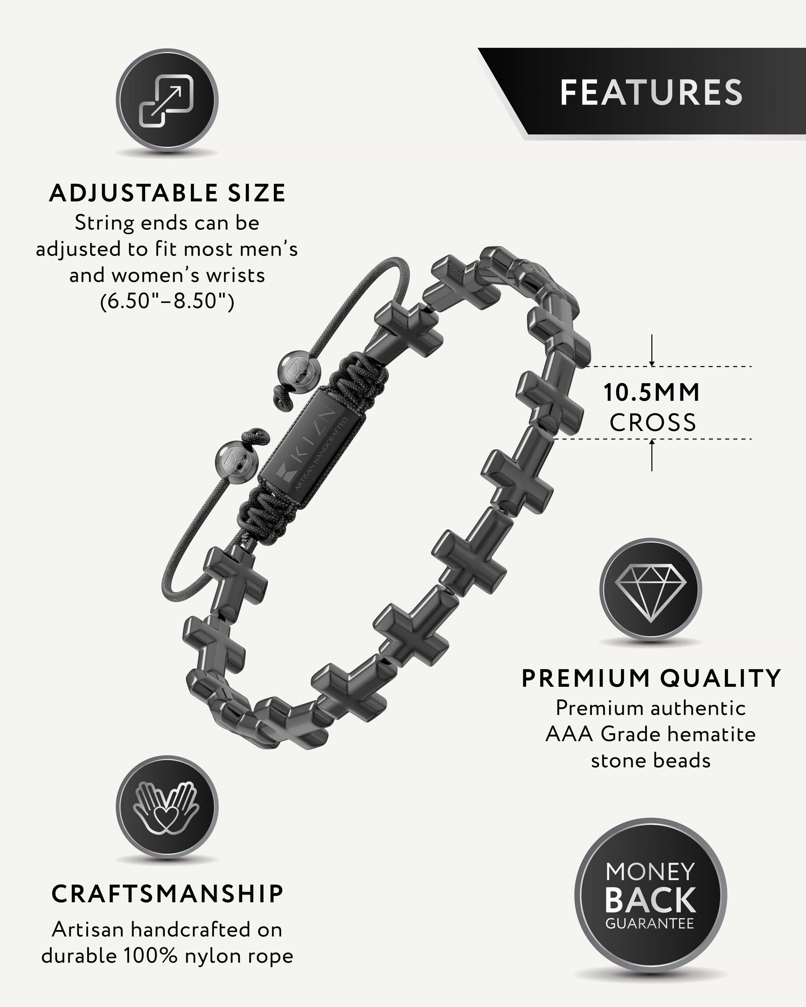 Hematite Bracelet - Cross RTZN