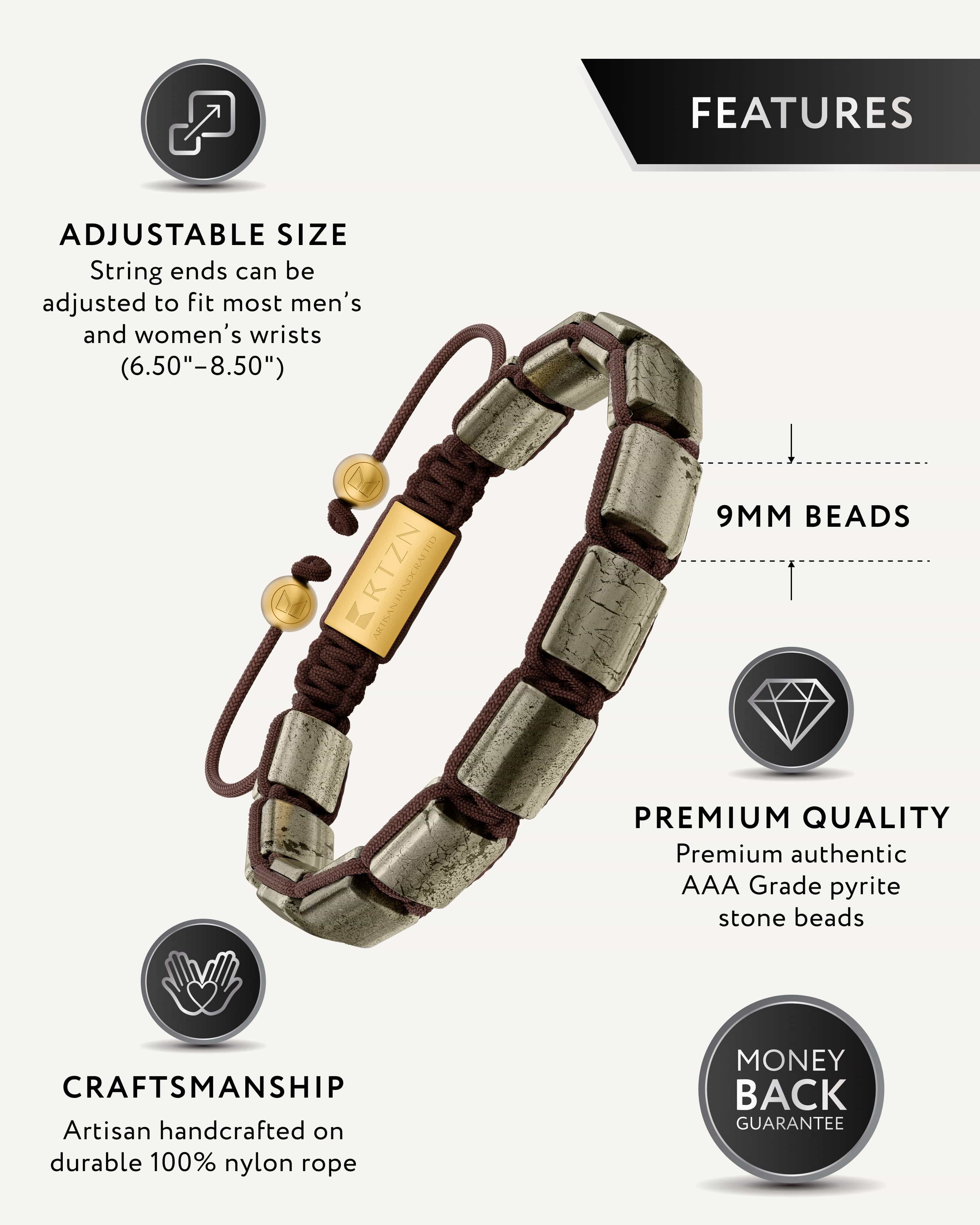 Pyrite Beaded Bracelet - Havana RTZN