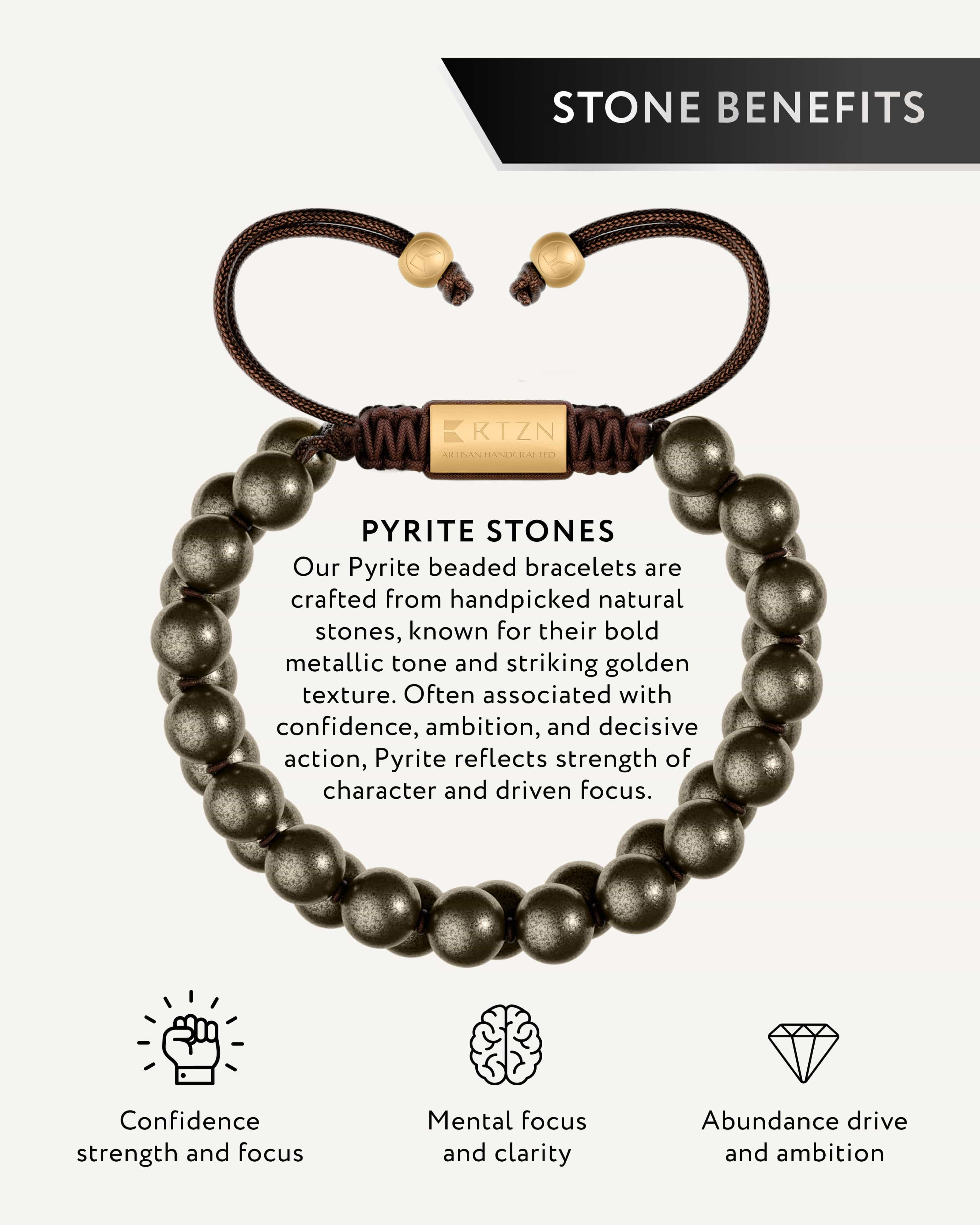 Pyrite Beaded Bracelet - Morocco