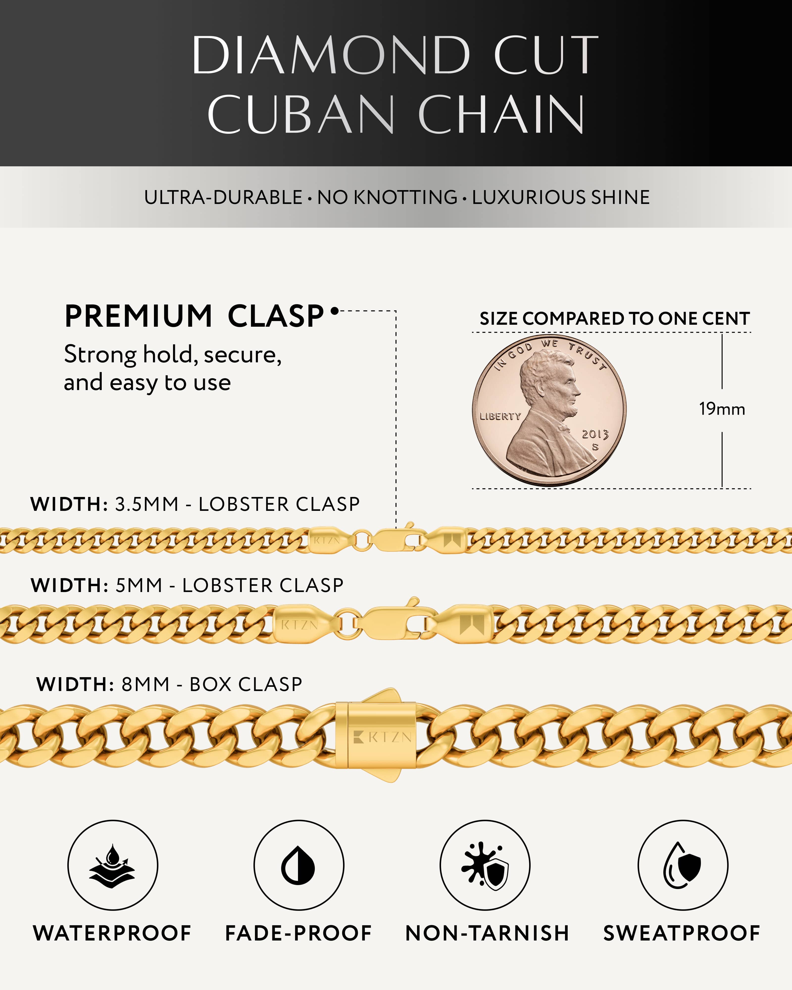 Gold Cuban Link Chain (8mm)