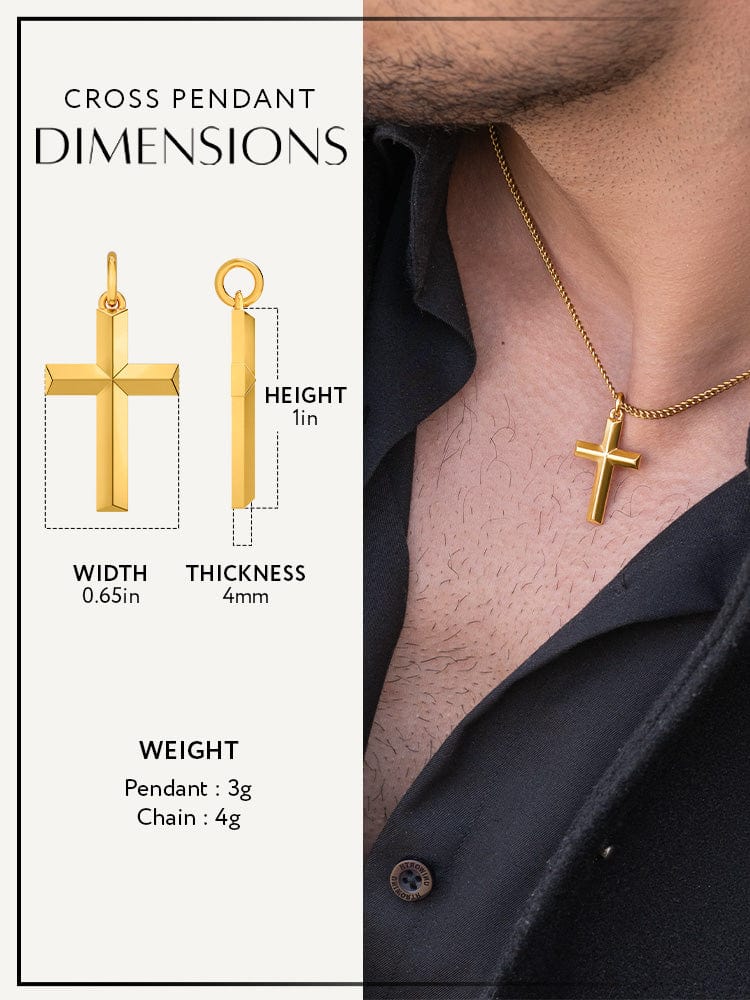 Cross Pendant Necklace (Gold) RTZN