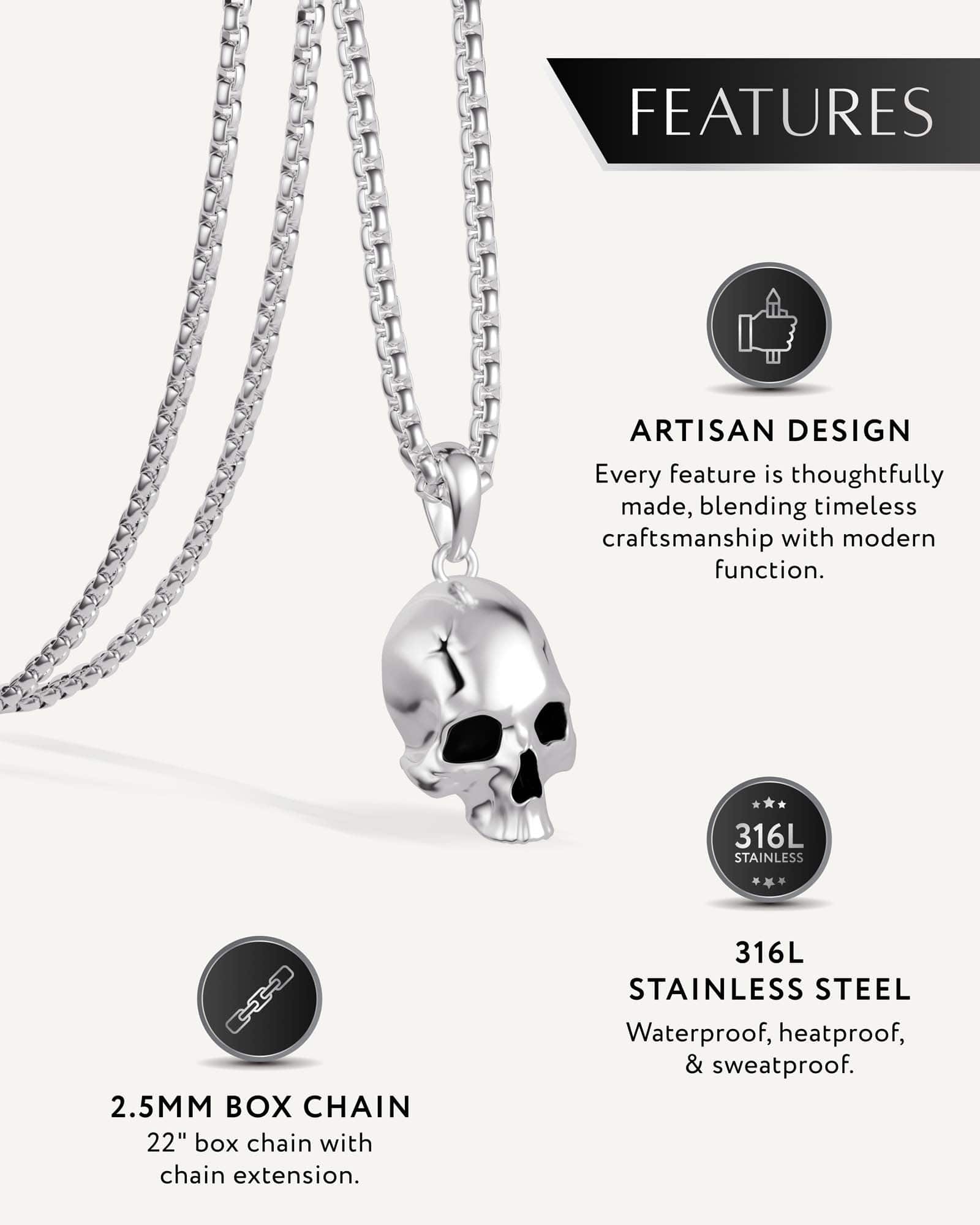 Skull Pendant Necklace RTZN