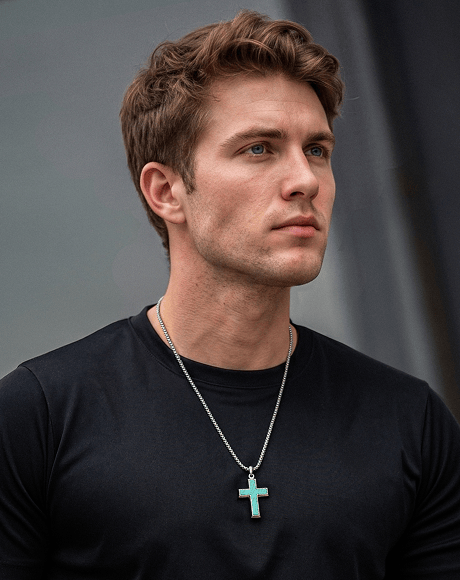 MEN'S #1 TURQUOISE CROSS