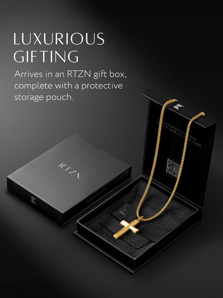 Cross Pendant Necklace (Gold) RTZN