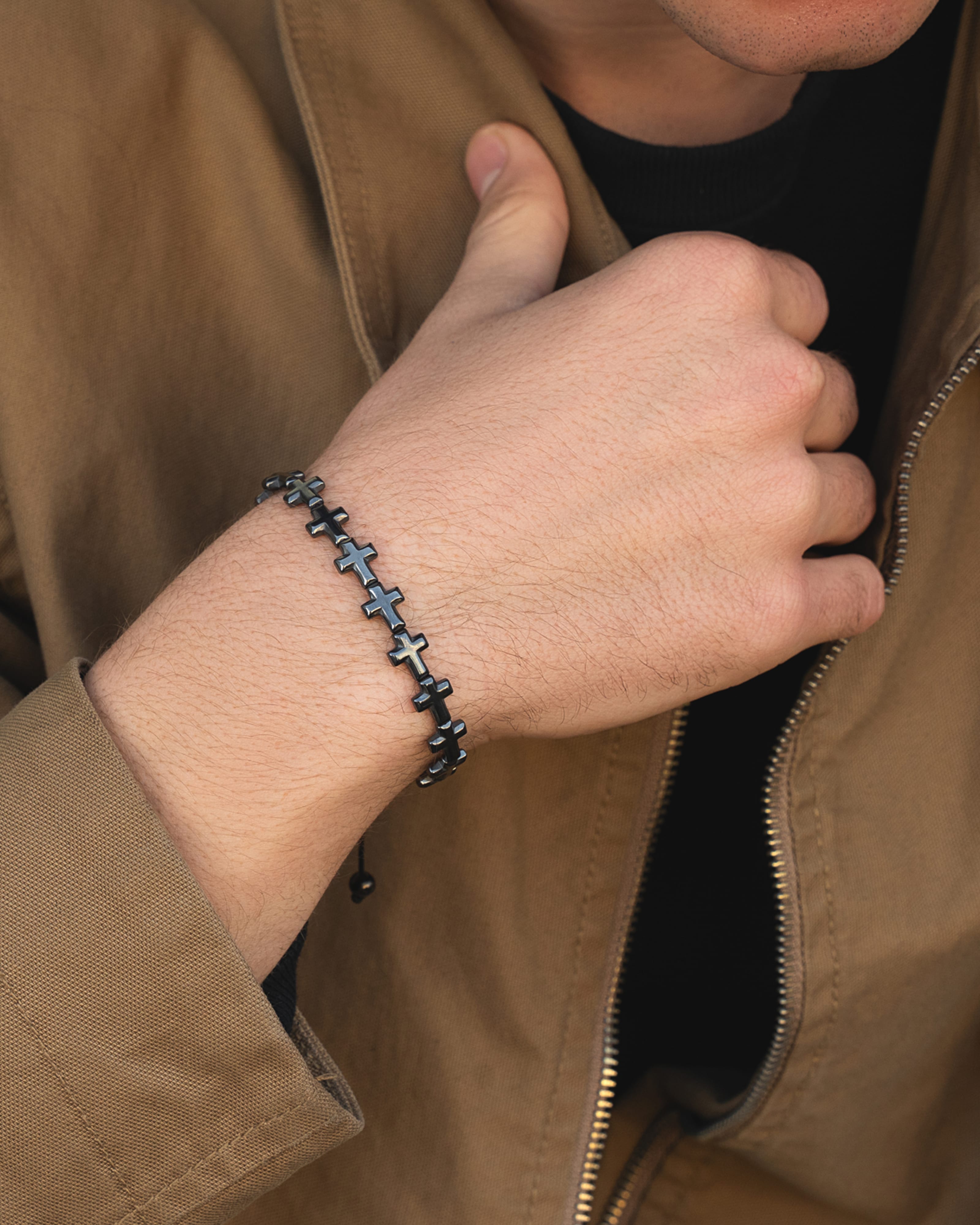 Hematite Bracelet - Cross
