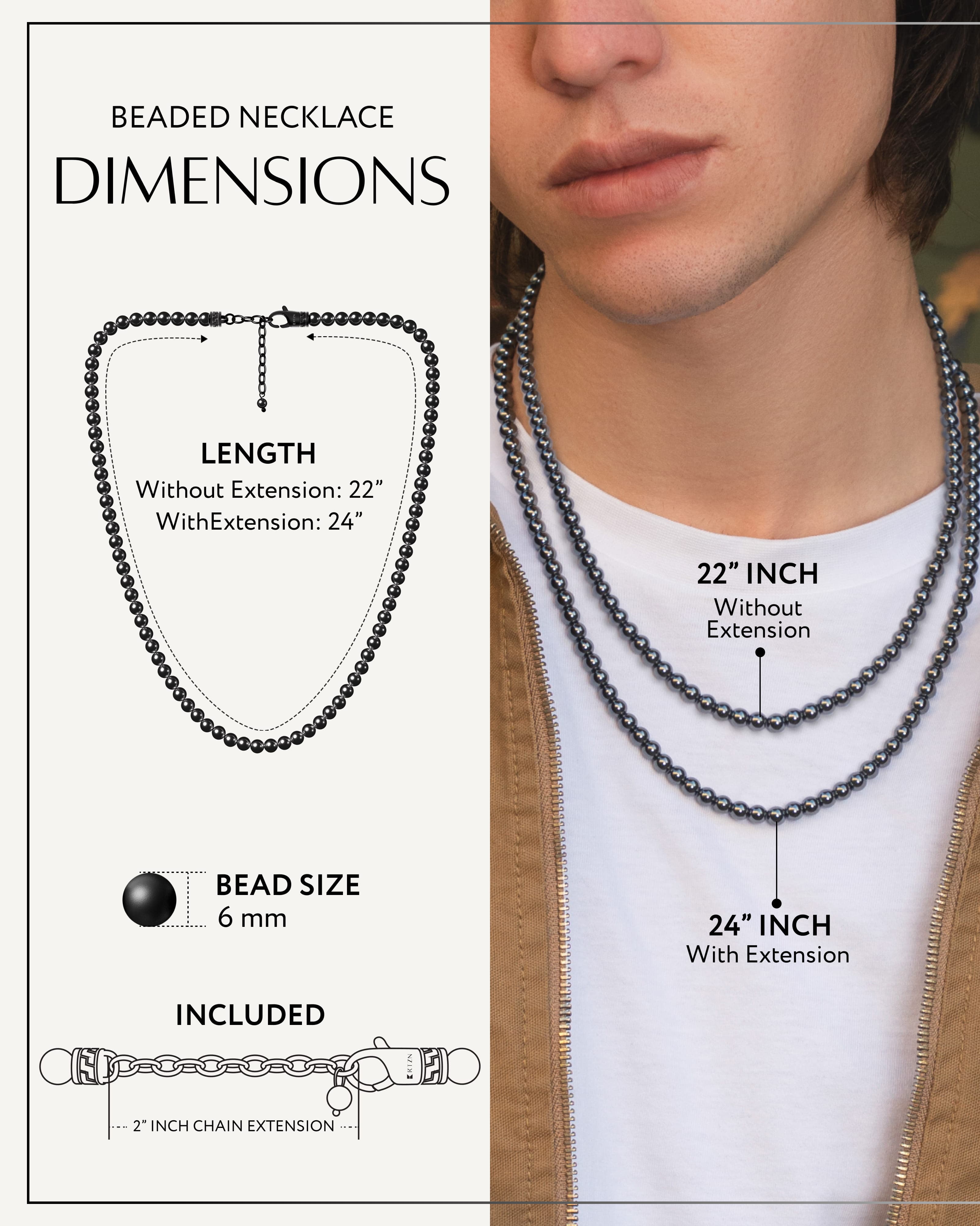 Hematite Beaded Necklace