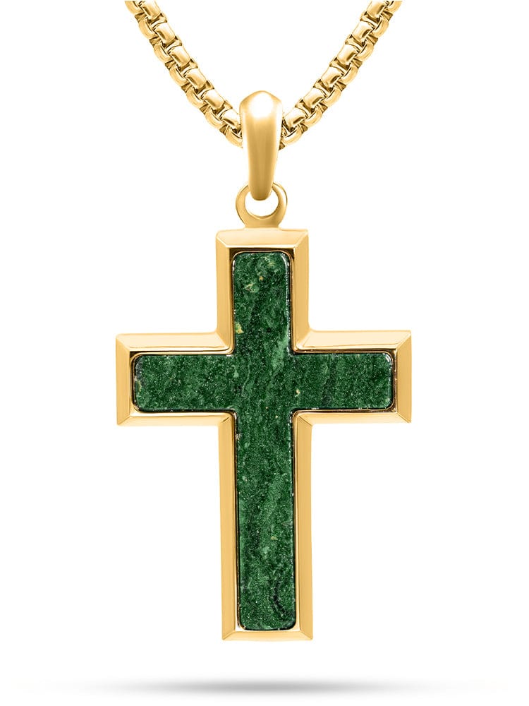 Jade Cross Pendant Necklace RTZN