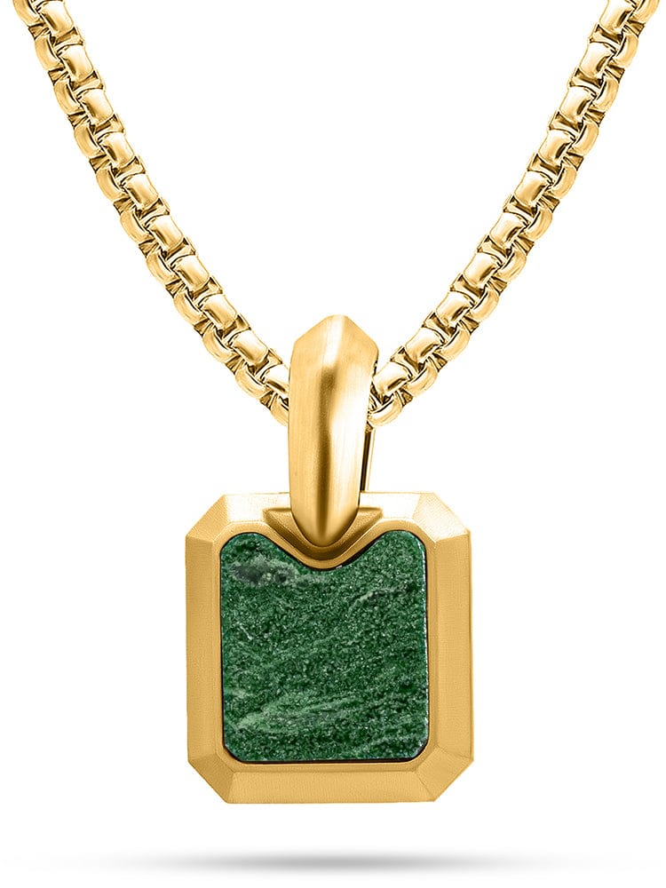 Square Jade Pendant Necklace