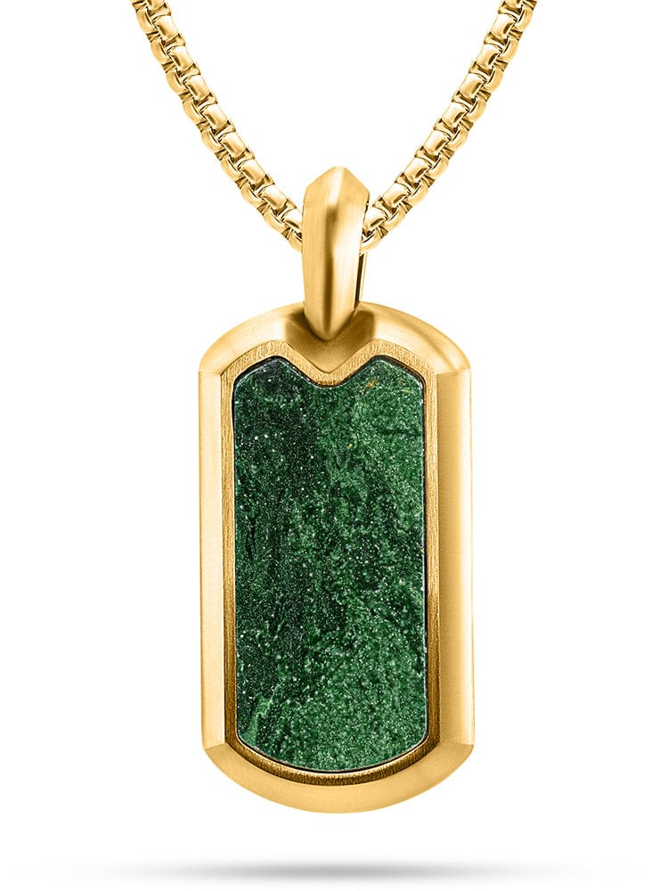 Jade Dog Tag Pendant Necklace RTZN