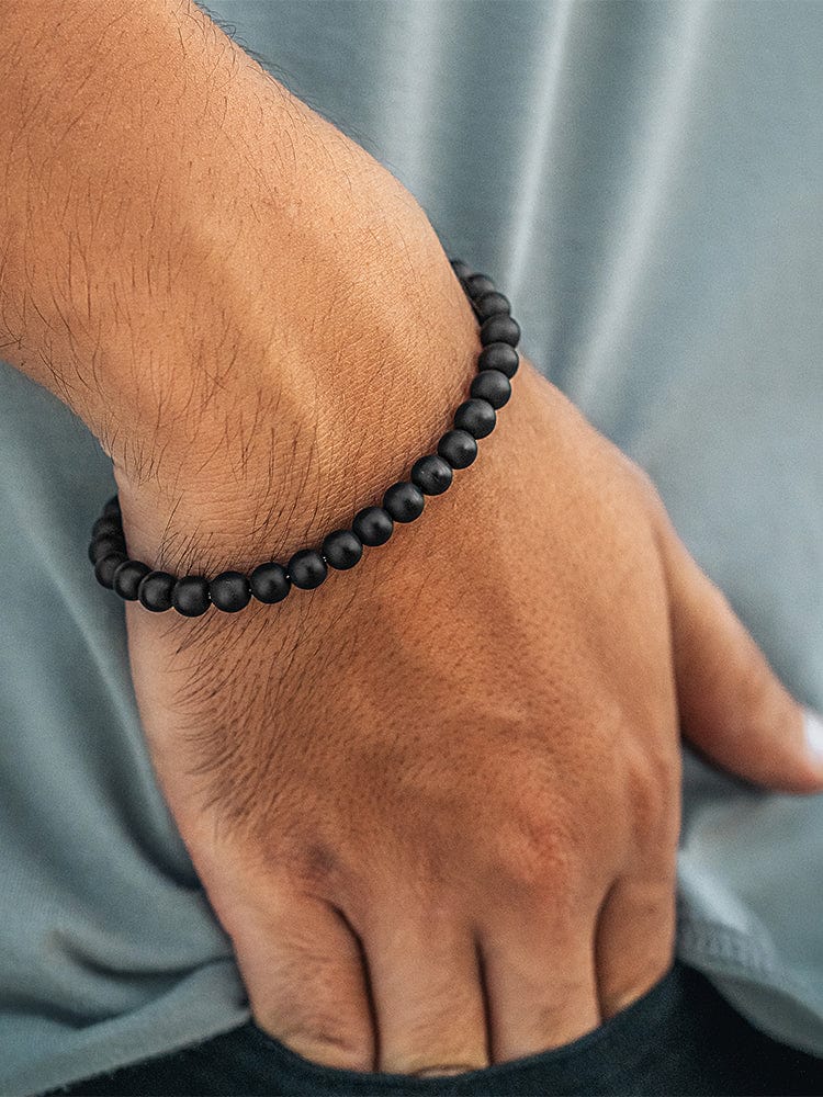 Black Onyx Beaded Bracelet - Chain Fit