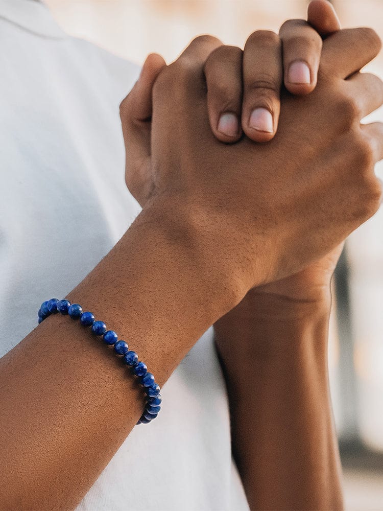 Lapis Lazuli Beaded Bracelet - Chain Fit