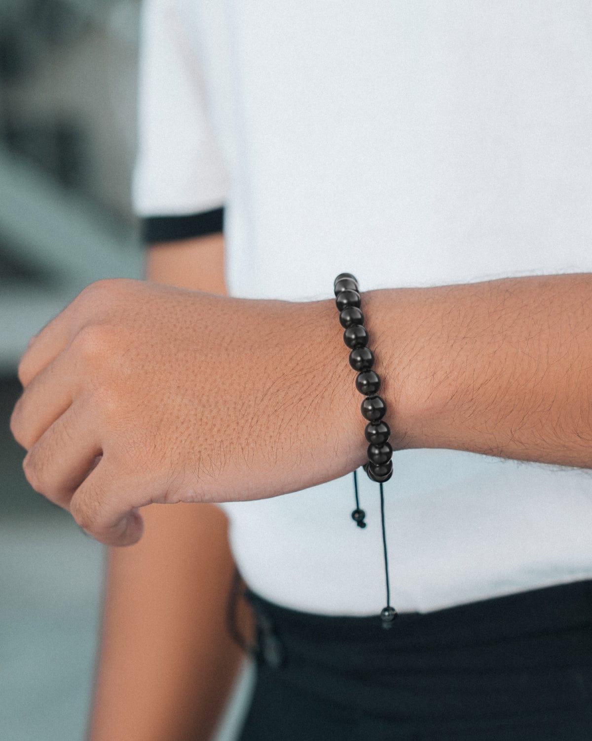 Black Tourmaline Beaded Bracelet - Bali