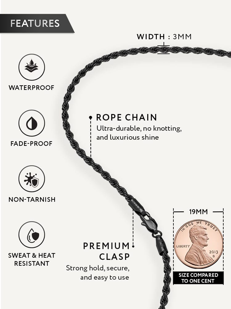 Black Rope Chain (3mm) RTZN