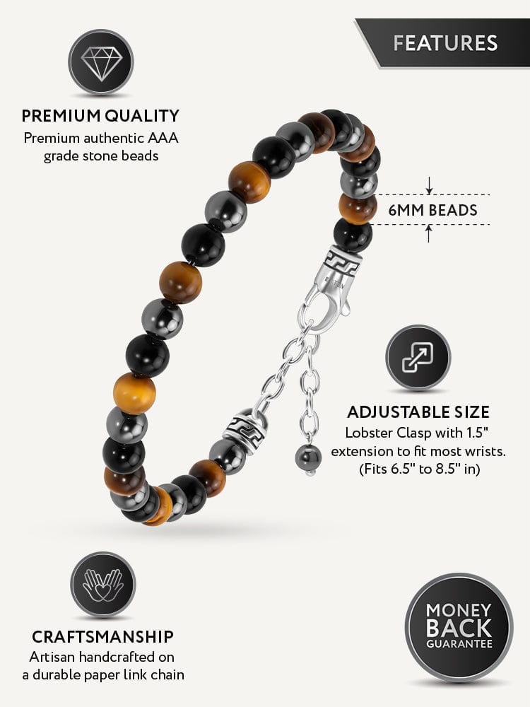 Triple Protection Beaded Bracelet - Chain Fit