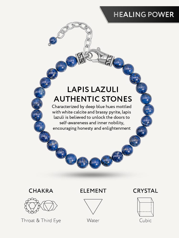 Lapis Lazuli Beaded Bracelet - Chain Fit