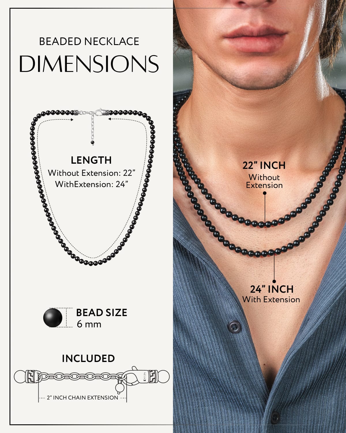 Black Tourmaline Beaded Necklace