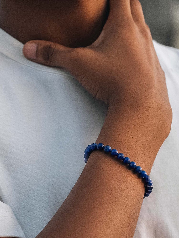 Lapis Lazuli Beaded Bracelet - Chain Fit