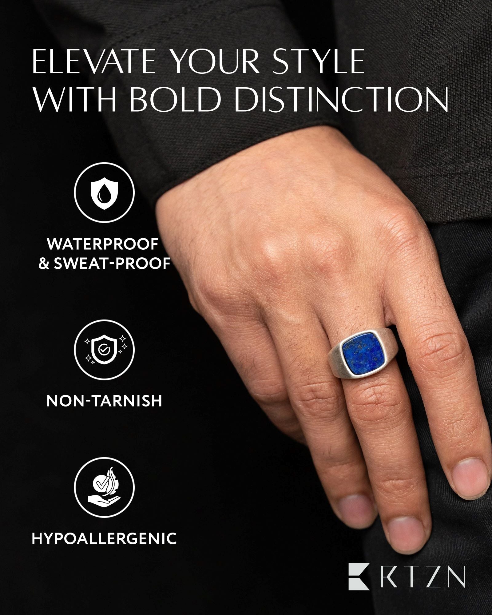 Lapis Lazuli Cushion Signet Ring RTZN