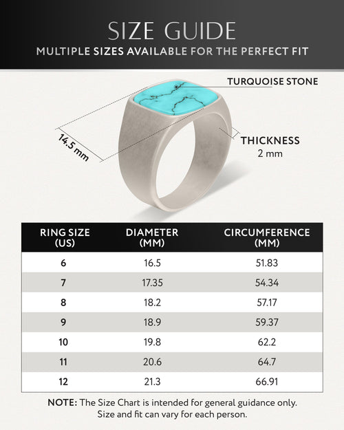 Turquoise Cushion Signet Ring RTZN