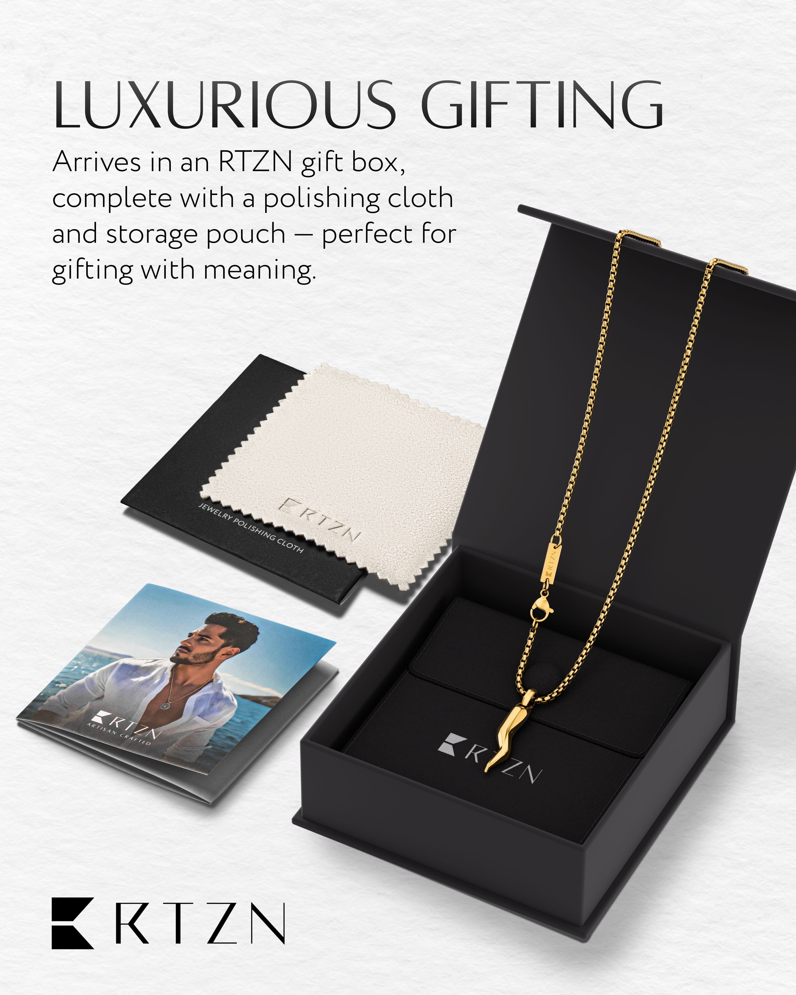 Italian Horn Necklace (Gold)