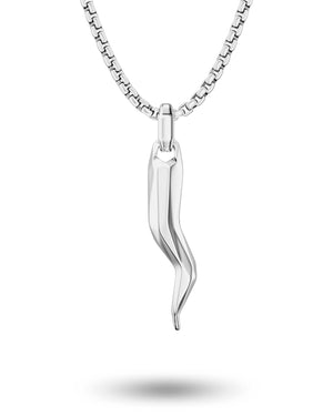 Italian Horn Necklace (Silver)