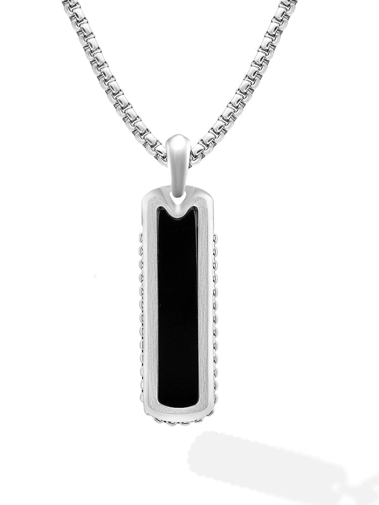 Black Onyx Column Pendant Necklace RTZN