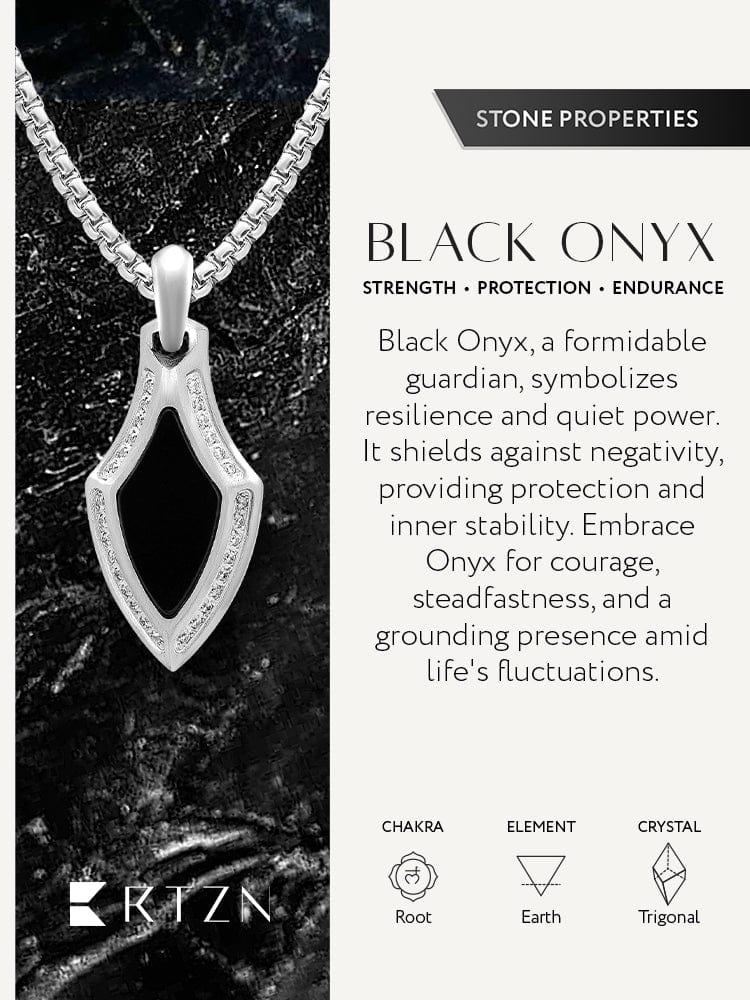 Black Onyx Arrowhead Pendant Necklace