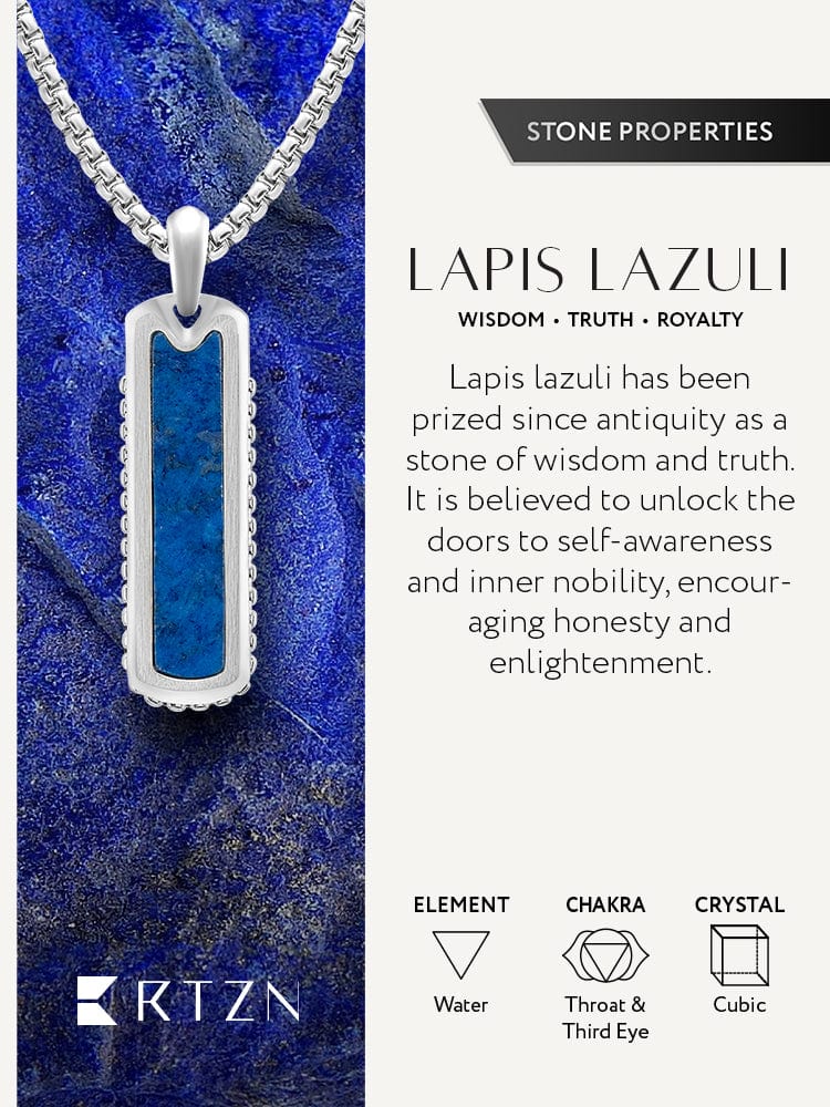 Lapis Lazuli Column Pendant Necklace